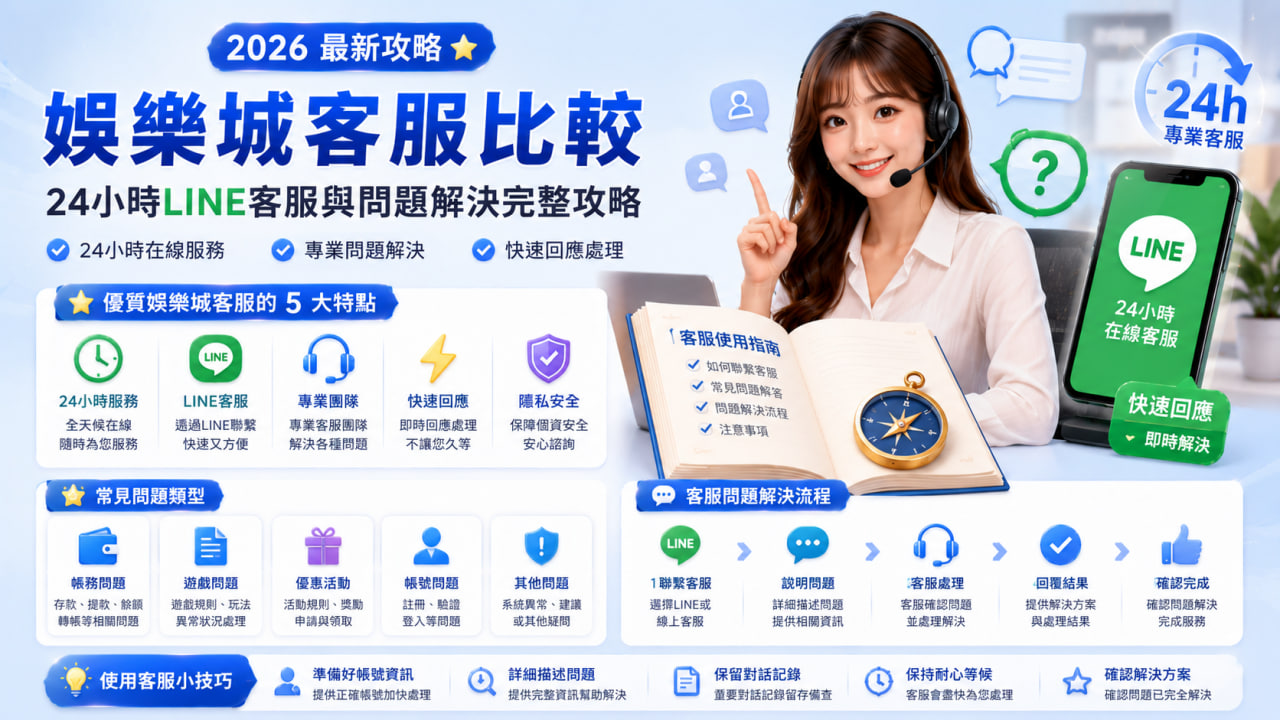娛樂城客服比較｜24小時LINE客服完整攻略
