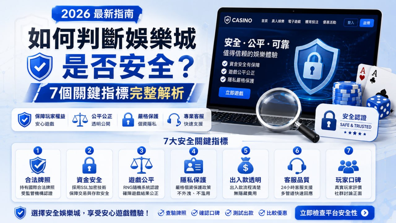 如何判斷娛樂城是否安全？7個關鍵指標