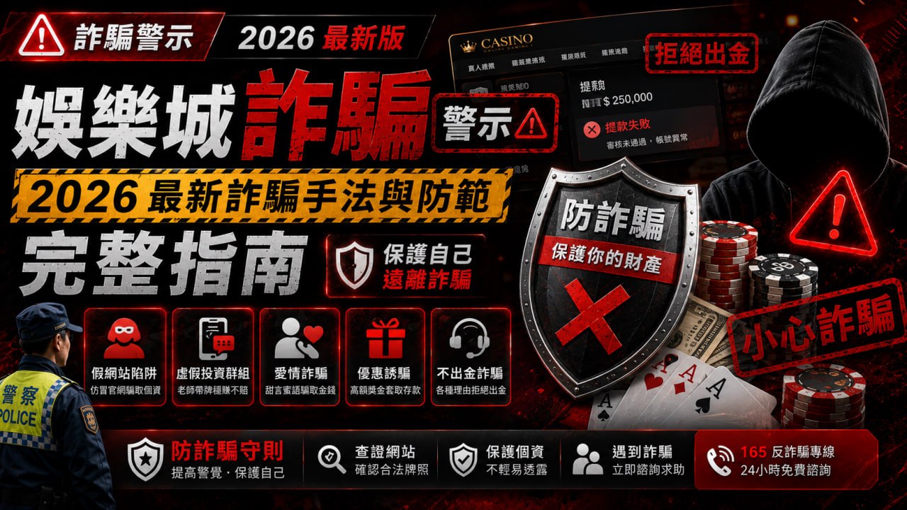 娛樂城詐騙警示｜2026最新詐騙手法與防範完整指南